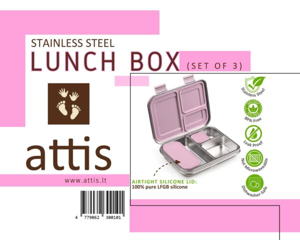 Personalized Attis Stainless Steel Lunch Box (Set of 3) - Image 12