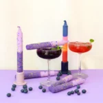 Ilgos dekoratyvinės cilindrinės žvakės - Violetinės vynuogės (po 1vnt.) - Image 4