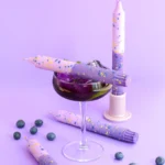 Ilgos dekoratyvinės cilindrinės žvakės - Violetinės vynuogės (po 1vnt.) - Image 2